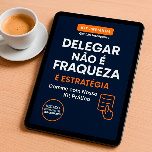 Mockup do kit Delegar é Estratégia